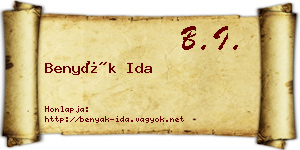 Benyák Ida névjegykártya