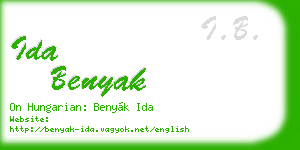 ida benyak business card
